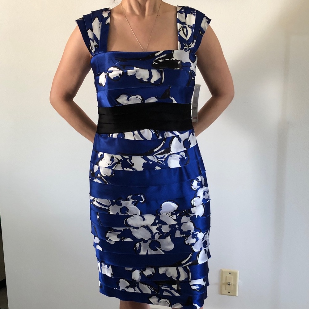 NWT Jones New York Blue Floral Dress Sz 4